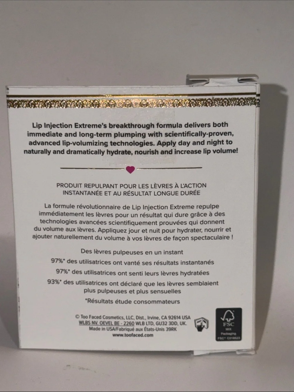 TOO FACED LIP INJECTION EXTREME Hydrating Lip Plumper Travel Size/Clear NIB!